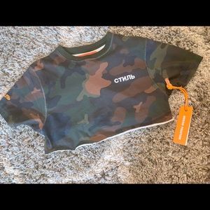 Heron Preston camouflage crop top